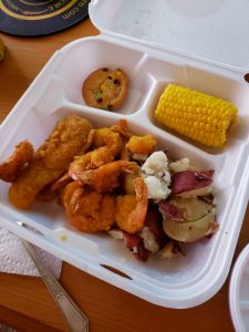 March 29, 2019: St Rita Catholic Church combo fish/shrimp plate. First year I've tried their fry & it was reallly good. They're actually located in Harahan.